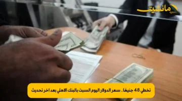 تخطى 48 جنيهًا.. سعر الدولار اليوم السبت بالبنك الأهلي بعد آخر تحديث